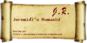 Jeremiás Romuald névjegykártya